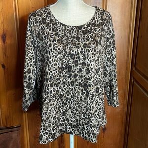 Croft & Borrow Leopard Print Light Sweater Top